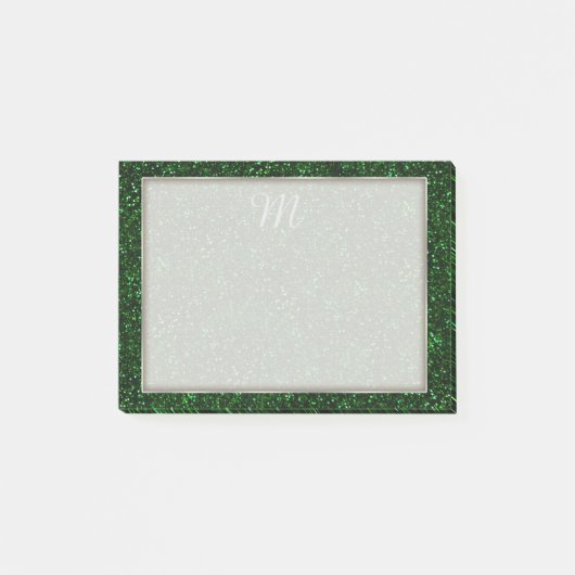 Dark Emerald Green Glitzer Post-it Klebezettel (Vorderseite)