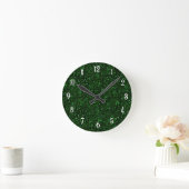 Dark Emerald Green Glitzer Runde Wanduhr (Zuhause)
