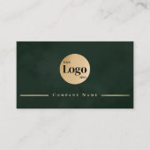 Dark Emerald Green Gold Professional Company Logo Visitenkarte (Vorderseite)