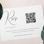 Dark Emerald Green Minimalistisch Wedding QR Code RSVP Karte