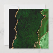 Dark Emerald Green und Gold Agate Stone Wedding Einladung (Rückseite)