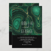 Dark Emerald Green Wedding Einladung (Vorne/Hinten)