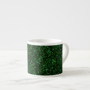Dark Emerald Spring Green Glitzer Espressotasse