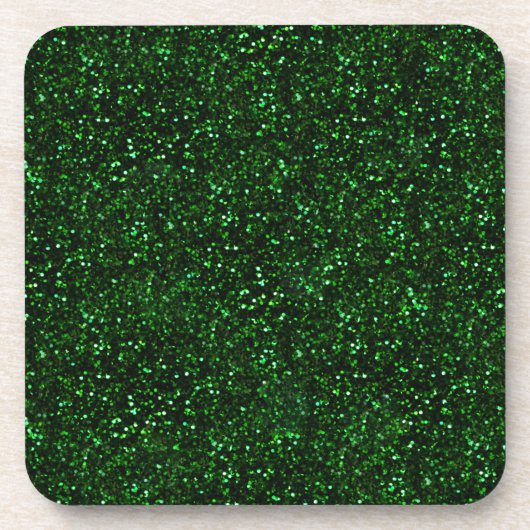 Dark Emerald Spring Green Glitzer Getränkeuntersetzer (Vorderseite)