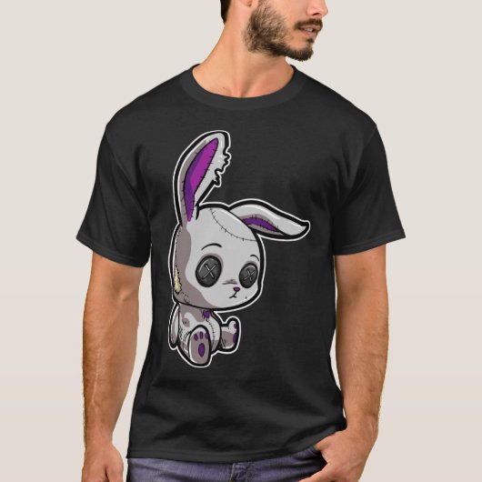Dark Emo Goth Gothic Rabbit Bunny Doll T-Shirt (Vorderseite)