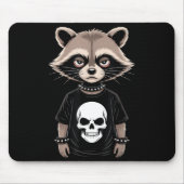 Dark Emo Raccoon With Skull Punk Style Alternative Mousepad (Vorne)