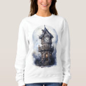 Dark Enchanted Castle Halloween Illustration Sweatshirt (Vorderseite)