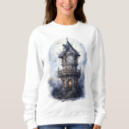 Dark Enchanted Castle Halloween Illustration Sweatshirt