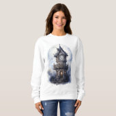 Dark Enchanted Castle Halloween Illustration Sweatshirt (Vorne ganz)