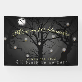 Dark Enchanted Forest Goth Halloween Hochzeit Banner