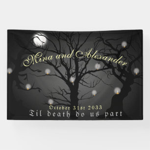 Dark Enchanted Forest Goth Halloween Hochzeit Banner