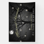 Dark Enchanted Forest Goth Halloween Hochzeit Banner (Vertikal)