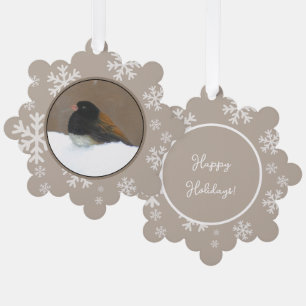 Dark-Eyed Junco-Malerei - Originale Vogelkunst Ornament Karte