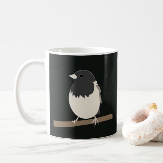 Dark-Eyed Junco-Vogelkunst Kaffeetasse (Mit Donut)