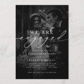 DARK & FADED PHOTO Monogram Engagement Party Einladung (Vorderseite)