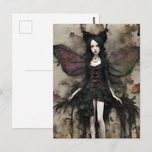 Dark Fairy Collage Postkarte (Vorne/Hinten)