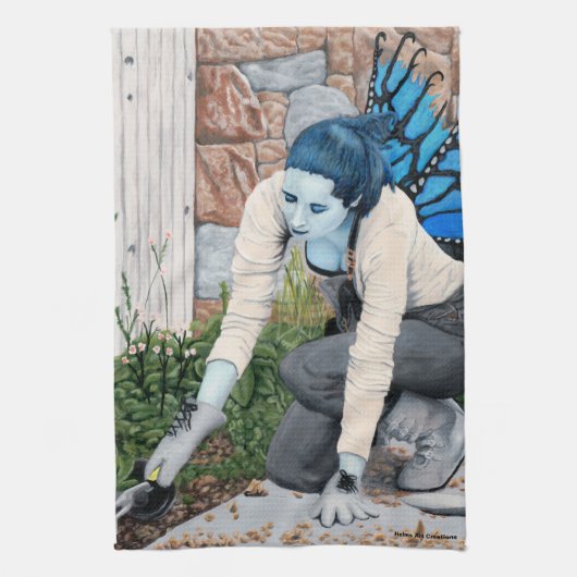 Dark Fairy Garden Fantasy Kunst, Dichtung und Musi Geschirrtuch (Vertikal)