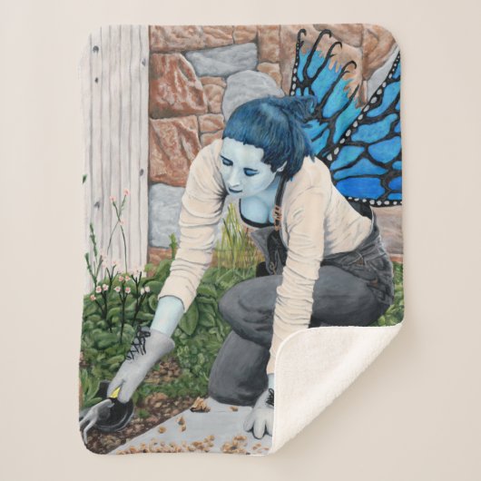 Dark Fairy Garden Gardener Fantasy Fantastische Be Sherpadecke (Vorderseite)