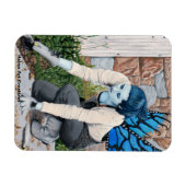 Dark Fairy Gardener Fantasy Foto Magnet (Horizontal)