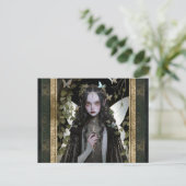Dark Fairy Girl Goth Gothic Fantasy Art Postkarte (Stehend Vorderseite)