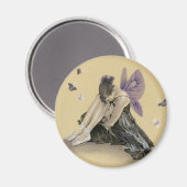 Dark Fairy Lila Wings Magnet (Vorderseite/Rückseite)