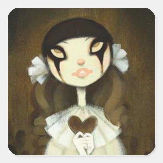 Dark Fairy Tale Character 1 Quadratischer Aufkleber (Vorderseite)