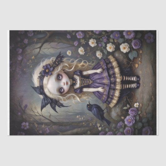 Dark Fairytale Girl Decoupage Seidenpapier (Vorderseite)