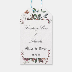 Dark Fall Floral rustikale Herbstgeschenk Tag Geschenkanhänger