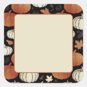Dark Fall Pumpkins Halloween Label Sticker (Vorderseite)