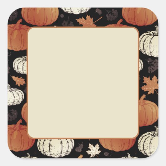Dark Fall Pumpkins Halloween Label Sticker (Vorderseite)