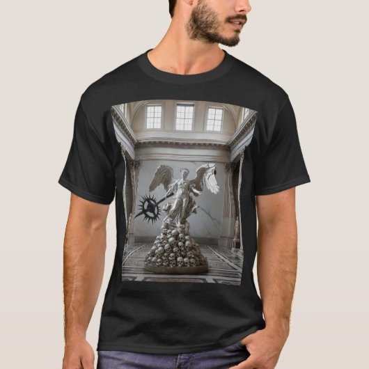 Dark Fallen Angel Statue \Gothic Cathedral T-Shir T-Shirt (Vorderseite)