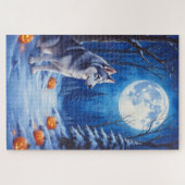 Dark-Fantasy-Alaskan-Malamute-Halloween-Kunstwerk Puzzle (Horizontal)