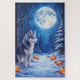 Dark-Fantasy-Alaskan-Malamute-Halloween-Kunstwerk Puzzle