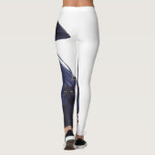 Dark Fantasy Anime Girl & Gothic Black Cat Art Leggings (Rückseite)