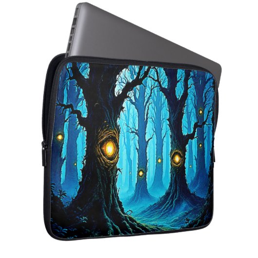 Dark Fantasy Eyeball Forest Design Laptopschutzhülle (Vorne Rechts)