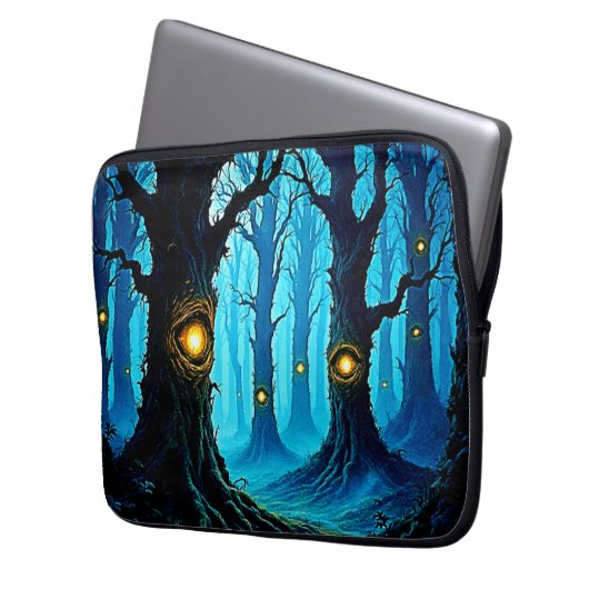 Dark Fantasy Eyeball Forest Design Laptopschutzhülle (Vorderseite Links)