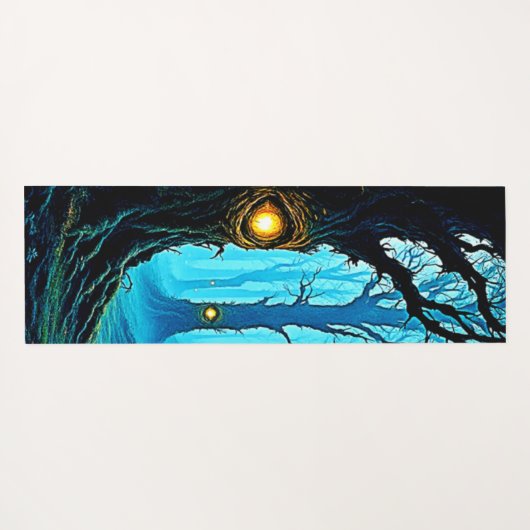 Dark Fantasy Eyeball Forest Design Yogamatte (Rückseite (Horizontal))