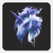 Dark Fantasy Galaxy Einhorn Aufkleber (Vorderseite)