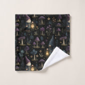Dark Fantasy Gnome und Mushroom Pattern Badhandtuch Set (Waschlappen)