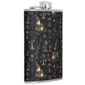Dark Fantasy Gnome und Mushroom Pattern Flachmann (Rechts)