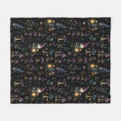 Dark Fantasy Gnome und Mushroom Pattern Fleecedecke (Vorderseite (Horizontal))