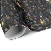 Dark Fantasy Gnome und Mushroom Pattern Geschenkpapier (Rolleneckpunkt)
