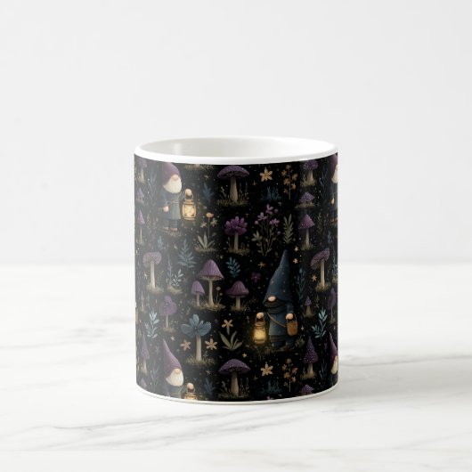 Dark Fantasy Gnome und Mushroom Pattern Kaffeetasse (Mittel)