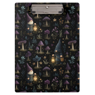 Dark Fantasy Gnome und Mushroom Pattern Klemmbrett