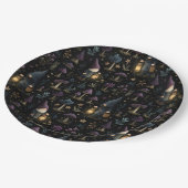 Dark Fantasy Gnome und Mushroom Pattern Pappteller (Schrägansicht)
