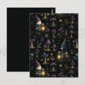 Dark Fantasy Gnome und Mushroom Pattern Postkarte (Vorne/Hinten)