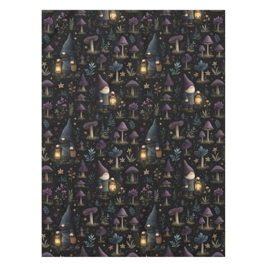 Dark Fantasy Gnome und Mushroom Pattern Tischdecke (Vorderseite)