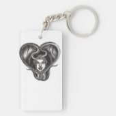 Dark Fantasy Gorgon Snake Woman Keychain Schlüsselanhänger (Rückseite)