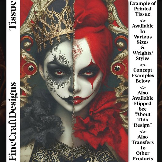 Dark Fantasy Gotheen Königin Art DA4L Decoupage Seidenpapier