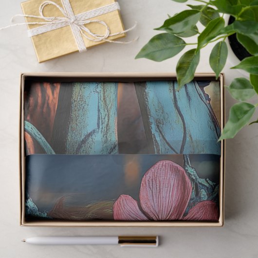 Dark Fantasy Gothic Blue Gargoyle Decoupage Seidenpapier (Geschenk)